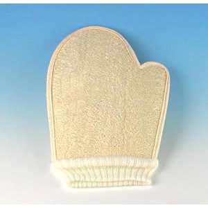    Loofah Mitt with Terry Cloth Backing, Bungie Collar & Thumb Beauty