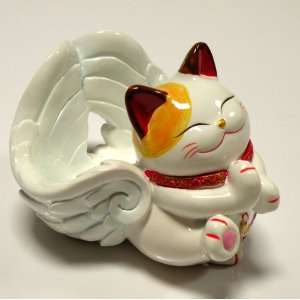  Porcelain Fortune,Lucky Decoration Cat w/Cell Phone Stand 