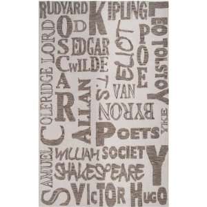  Poets Rug  Off White,Taupe, Charcoal , 8 x 11 Home 