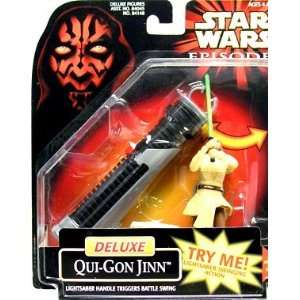   Star Wars Episode 1 Deluxe  Qui Gon Jinn Action Figure Toys & Games