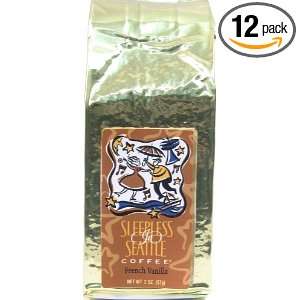 Sleepless In Seattle Coffee French Vanilla, 2 Ounce Bags (Pack of 12 