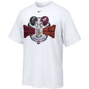   Hokies White 2009 Orange Bowl Head to Head T shirt: Sports & Outdoors