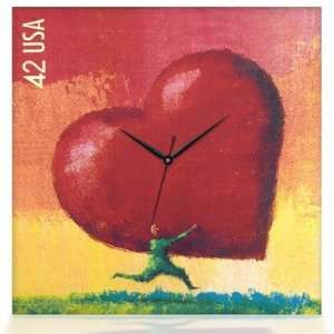  All Heart Canvas Wall Clock: Home & Kitchen