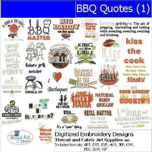  Digitized Embroidery Designs   BBQ Quotes(1): Arts, Crafts 