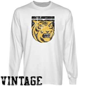  Colorado College Tigers White Distressed Logo Vintage Long 