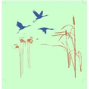  Removable Wall Decal  Ducks Flying over Pond: Home 