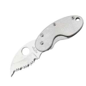  Spyderco Knives 29S Stainless Cricket Linerlock Knife with 
