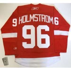  Tomas Holmstrom Detroit Red Wings Jersey Real Rbk: Sports 