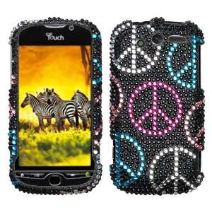  HTC myTouch 4G Peace Diamante Protector Cover Case Cell 