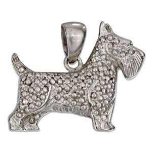  Nebula Tech Metal Marcasite Scottish Terrier Pendant 