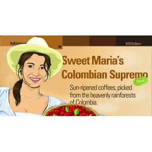 Parks Coffee   *DECAF* Sweet Marias Colombian Supremo   14oz Bag