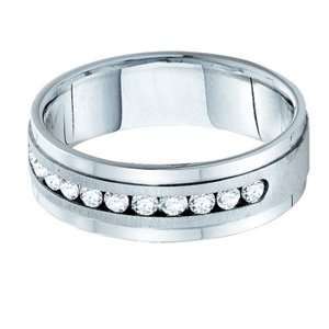  Mens 1/4 Carat Diamond 14k White Gold Anniversary Wedding Ring 