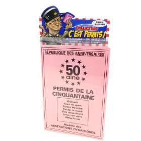  Special card Permis De La Cinquantaine 50 years.