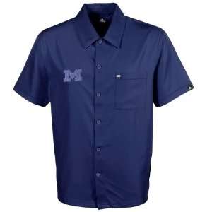   Wolverines Navy Blue Logo Button Down Shirt: Sports & Outdoors