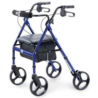 Hugo Portable Rolling Walker with Seat, Backrest and 8 Inch Wheels 