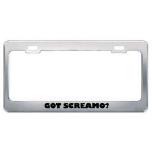 Got Screamo? Music Musical Instrument Metal License Plate Frame Holder 