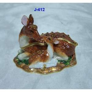  Deer Mother Son Jewelry Trinket Box 2in H: Home & Kitchen