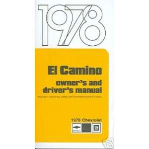  1978 CHEVROLET EL CAMINO Owners Manual User Guide 