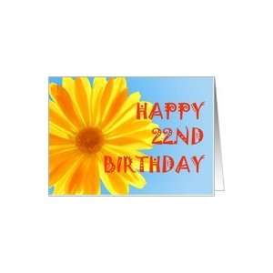    Happy yellow flower card for a 22 year old Card Toys & Games