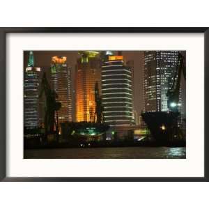  Night View of Highrises, Shanghai, China Collections 