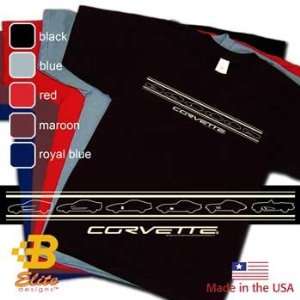  Corvette Generation Stripe American Made Tee Shirt Black 