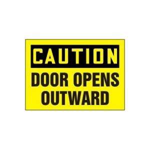  CAUTION Door Opens Outward Sign   10 x 14 Plastic: Home 