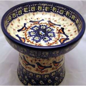  Polish Pottery Raised Cat Small Dog Dry Food Dish or Water 