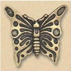 Dalka Butterfly Knob, Antique Copper, Shown in Brass Finish:  