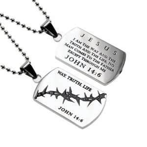  Crown of Thorns Way, Truth, Life Christian Necklace   24 