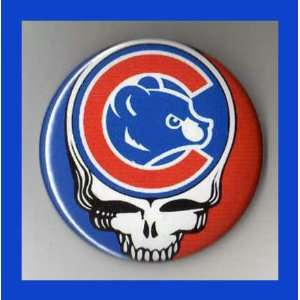  Chicago Cubs Grateful Dead Cubbie Head 2.25 Inch Button 