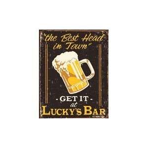  Luckys Bar Metal Sign 