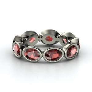  Cloud Nine Ring, Platinum Ring with Red Garnet Jewelry