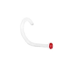   Micro Nose Screw Ring 1mm Red Gem 20G FREE Nose Ring Backing: Jewelry