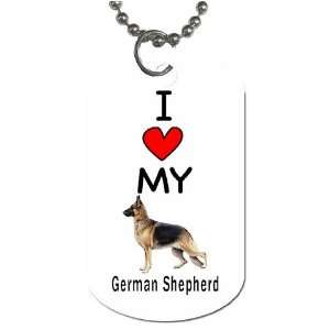  I Love My German Shepherd Dog Tag 