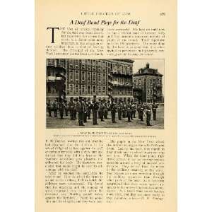  1916 Print New York Institute Deaf Marching Band Plays 