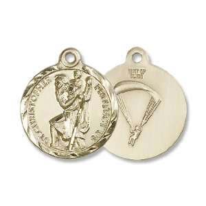   Gold St. Christopher Military Medal Armed Forces US Paratrooper Medal