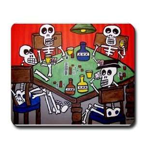 Day of the Dead Poker Player Skull Mousepad by  