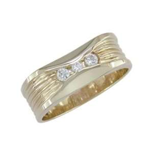   : Hahnna   size 11.50 14K Gold Channel Setting Diamond Ring: Jewelry