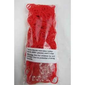    Latex Free Rubber Band Refill + C clips   Red Toys & Games