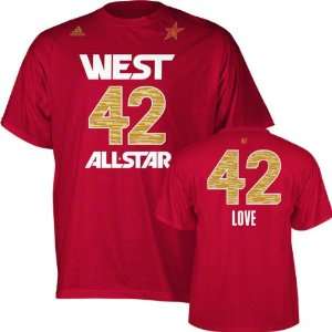   Red 2012 NBA All Star West Game Name and Number Tee: Sports & Outdoors