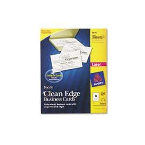  Clean Edge Laser Business Cards, 2 x 3 1/2, Ivory, 10 