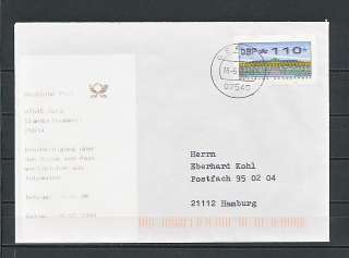 ATM628 Germany Bund FDC 1998 ATM stamp with ticket eg COMBINE SHIPPING 
