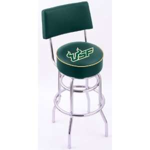 University of South Florida Steel Stool with Back, 4 Logo Seat, and 