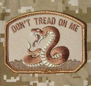 DONT TREAD ON ME TEA PARTY ARMY DESERT VELCRO PATCH  