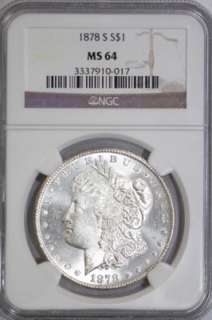 1878 S Morgan Silver Dollar MS64 NGC United States Mint Coin  