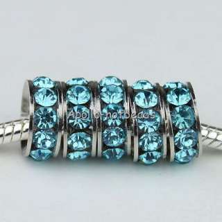 WHOLESALE LOTS CRYSTAL EUROPEAN BIG HOLE CHARM BEADS FINDINGS FIT 