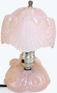 Pink Depression Glass Southern Belle Figural Lamp  