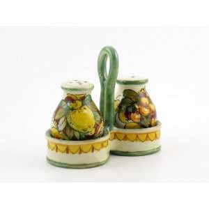  Hand Painted Italian Ceramic Salt & Pepper Shakers Set 