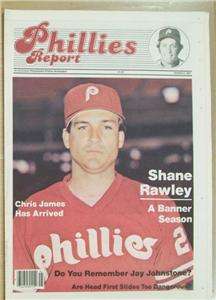 SHANE RAWLEY PHILLIES 1987 PHILLIES REPORT  