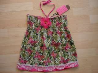 NWT Boutique MY VINTAGE BABY Girls 7 Green Pink BUTTERFLY knit Halter 